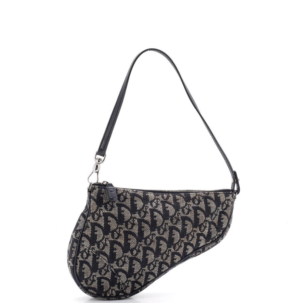 Christian Dior Mini Vintage Saddle Bag Diorissimo Canvas